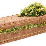 Traditional Willow Coffin in Buff with Yellow Bands